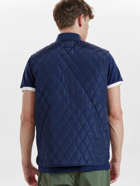 Resteröds - Quilted zip vest Navy