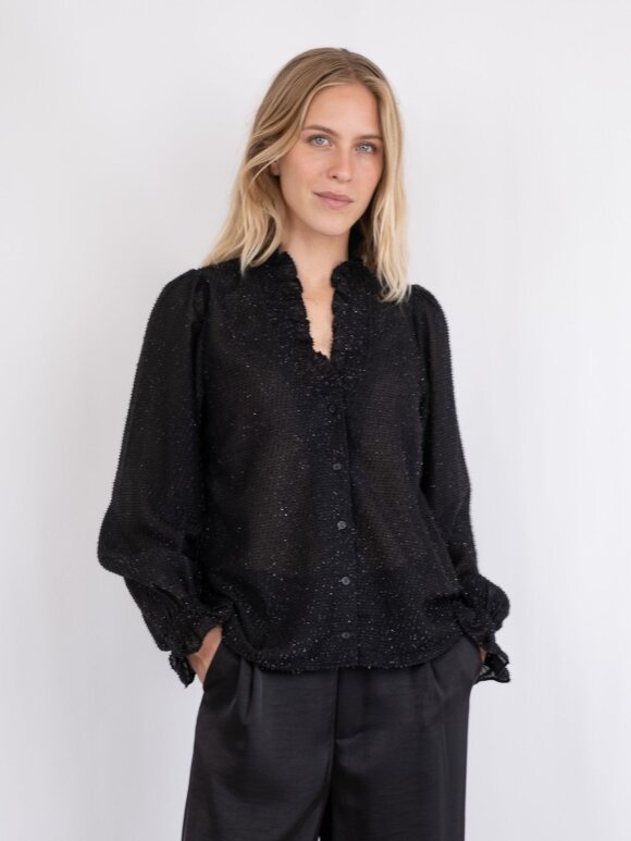 Neo Noir - Brielle Glitter Blouse Black