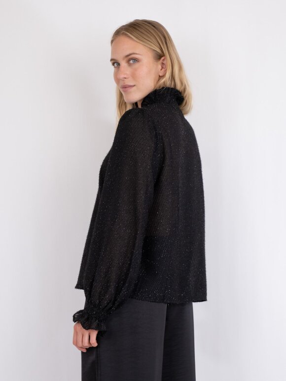 Neo Noir - Brielle Glitter Blouse Black