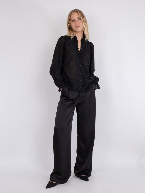 Neo Noir - Brielle Glitter Blouse Black