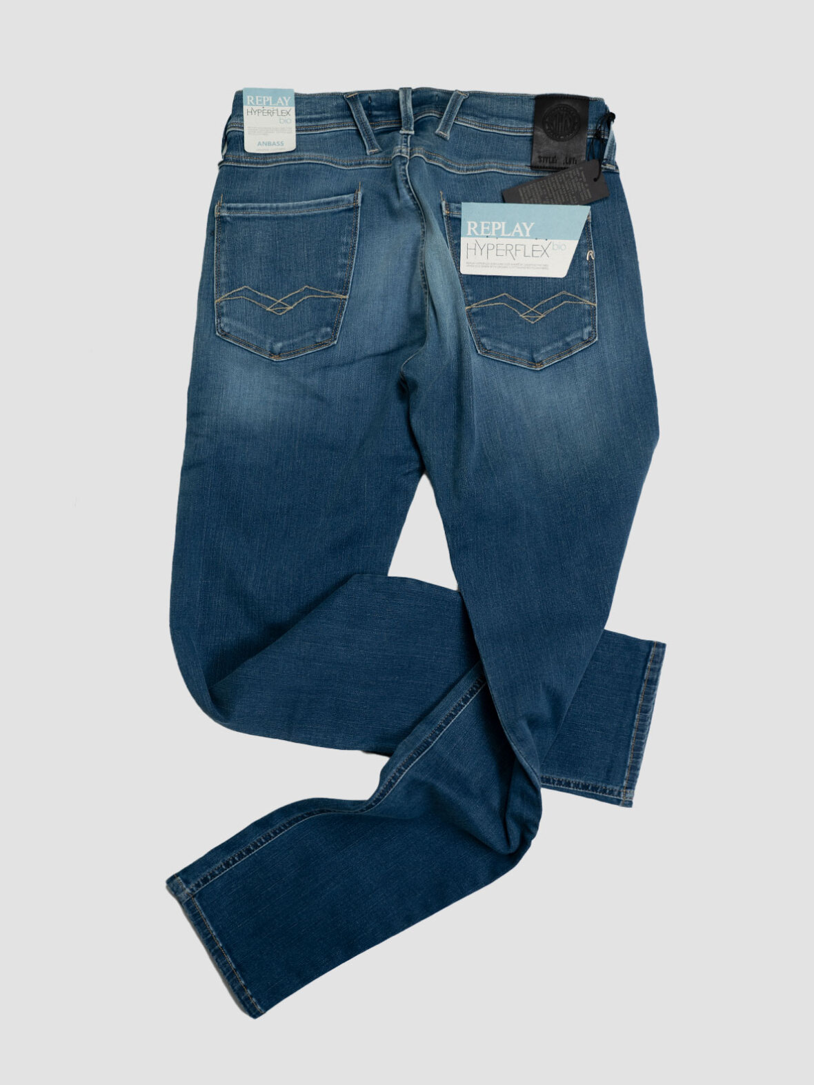 Replay Anbass Bio Jeans Uomo Slim Fit In Cotone Biologico Nero - 3