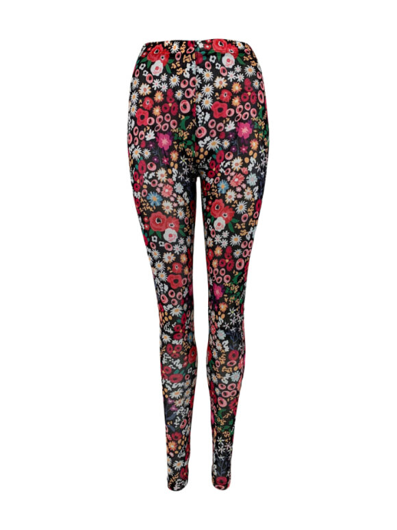 Black Colour - Fiona blossom mesh leggins