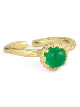 Pure By Nat - Foil ring m. sten grøn jade