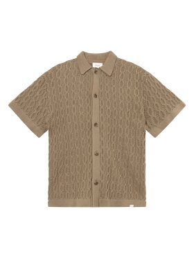 Les Deux - Garrett Knitted ss Shirt Walnu