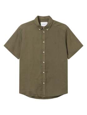 Les Deux - Kris linen SS Shirt olive Night