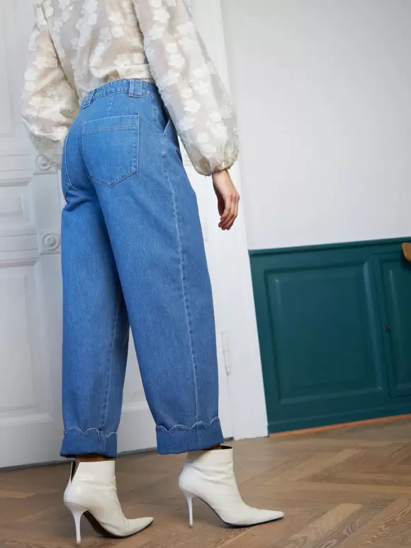 Stella Nova - Denim Pants With bottom tongue