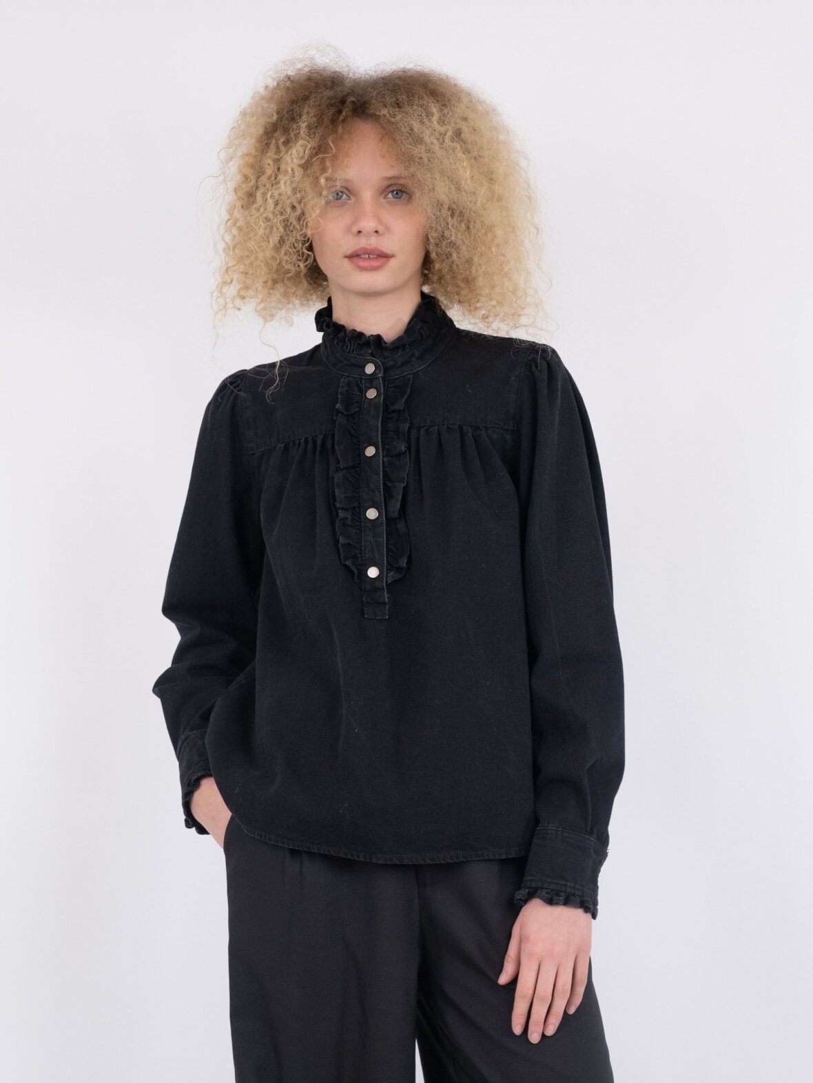 Neo Noir - Margit C Poplin Shirt - Black main image 0