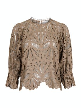 Neo Noir - Adela Embroidery Blouse Taupe