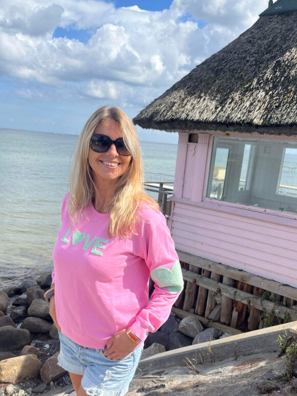 Lulus Love - Sweat Love Pink/Green