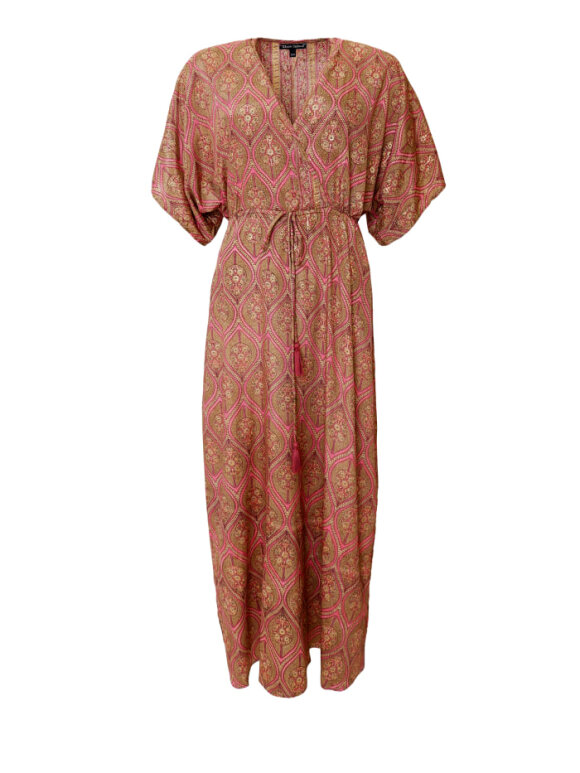 Black Colour - BCluna Long V.neck dress pink