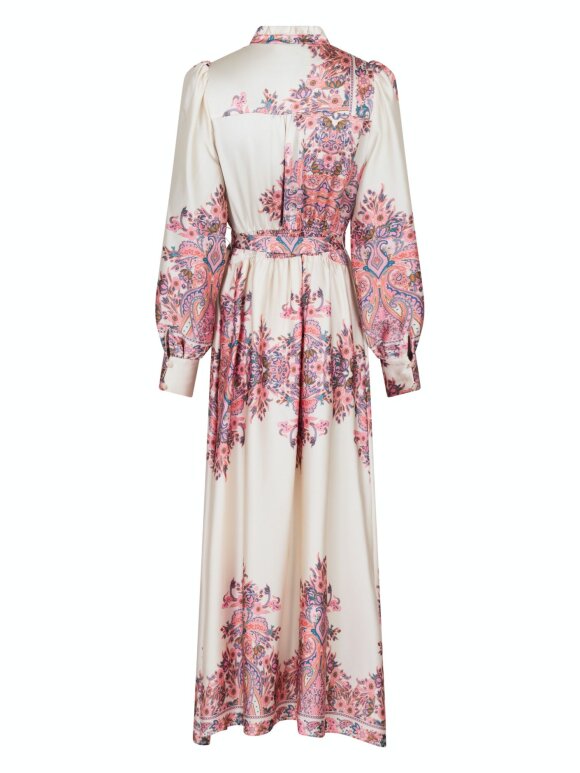 Neo Noir - Nova Paisley Border Dress pink