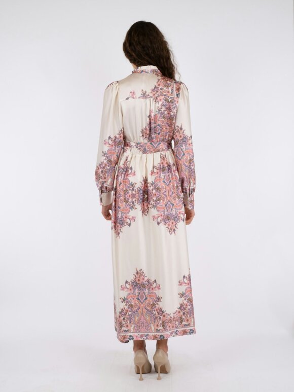 Neo Noir - Nova Paisley Border Dress pink