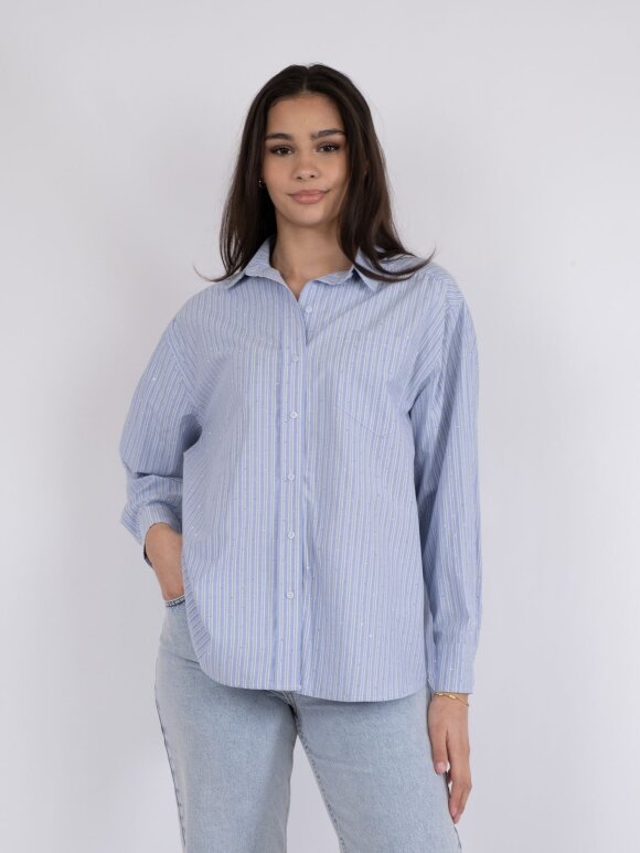 Neo Noir - Dalma Stripe Stone Shirt Blue