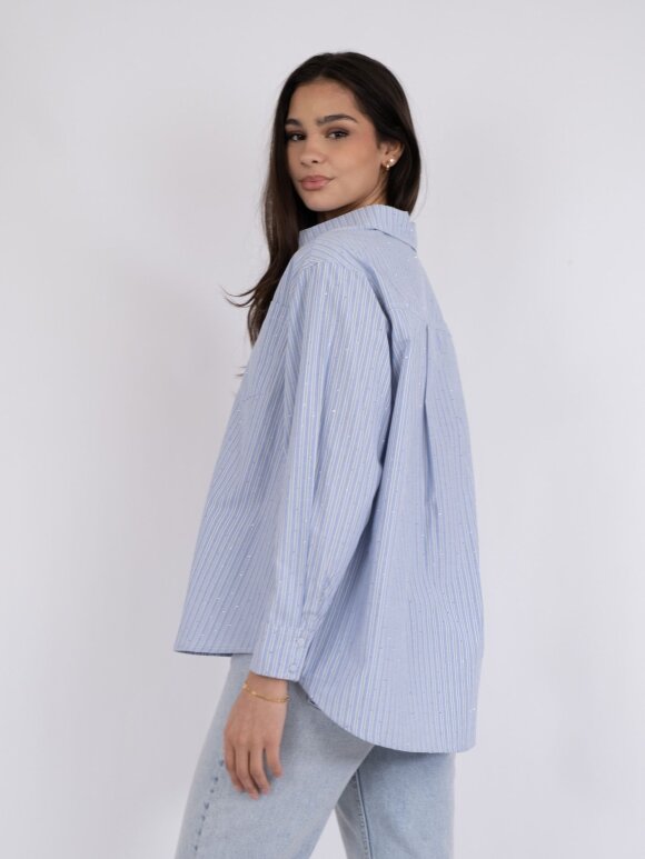 Neo Noir - Dalma Stripe Stone Shirt Blue
