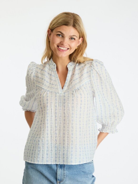 Neo Noir - Carlie Flower Stripe Blouse