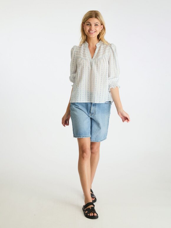 Neo Noir - Carlie Flower Stripe Blouse