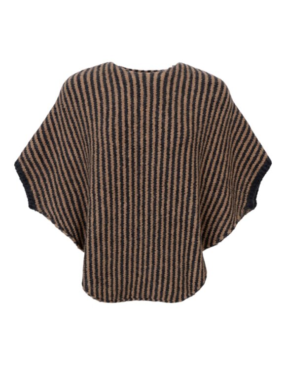Black Colour - BCPELLA STRIPE PONCHO