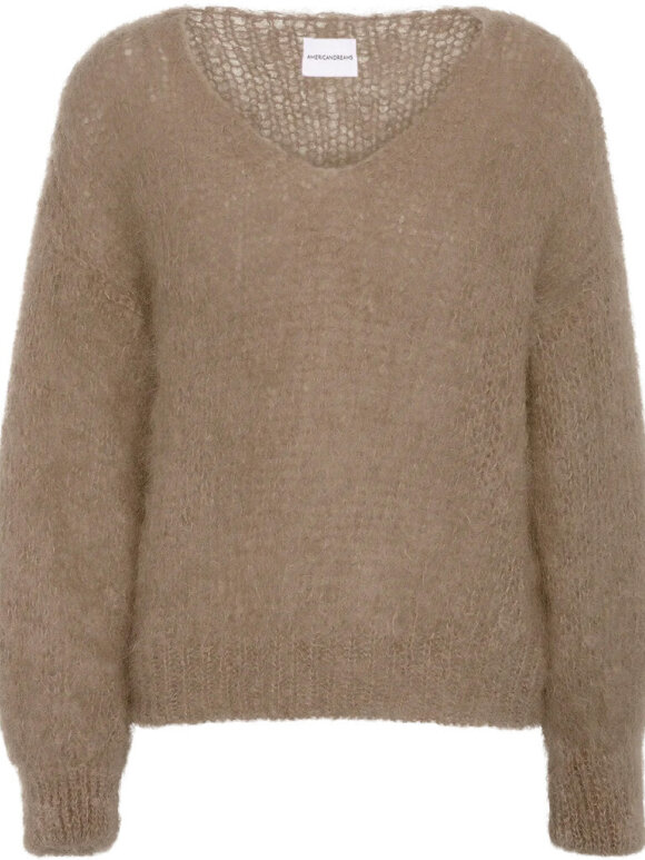 Americandreams - Milana LS Mohair Knit m. Brown