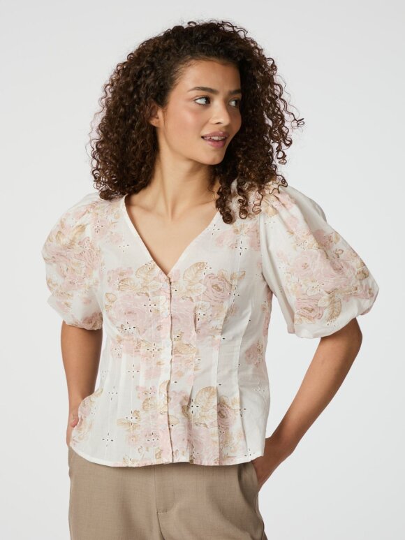 Neo Noir - Timra Emb Rose Blouse Rose