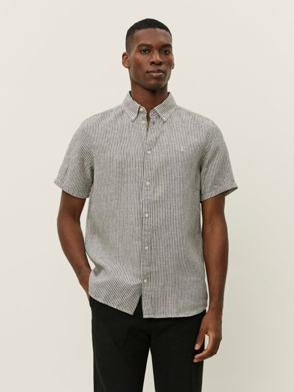 Les Deux - Konrad Stripe Linnen ss Shirt