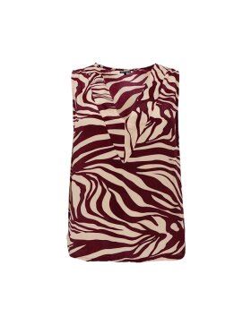 Black Colour - BCLuna V-Neck Top berry zebra