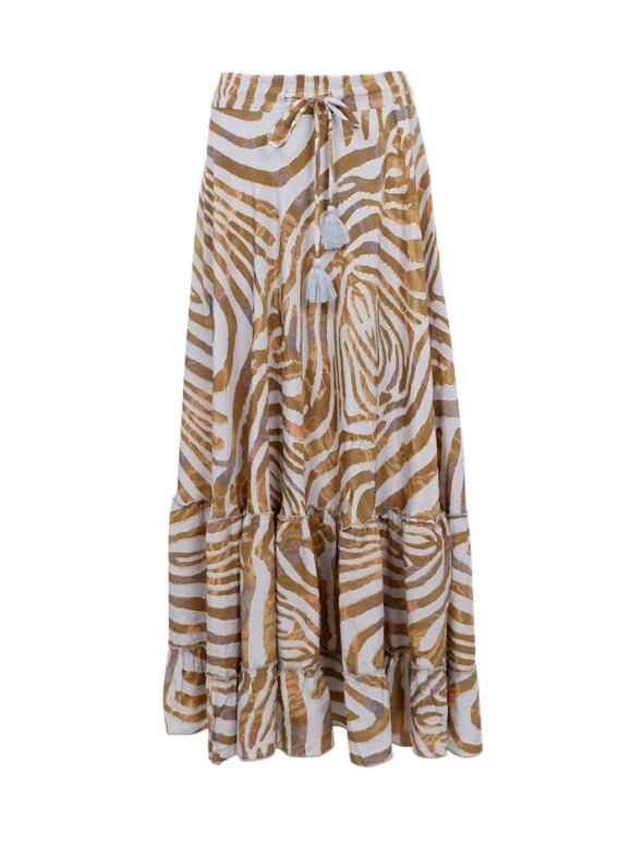 Black Colour - BCLuna Maxi Frill Skirt Zebra