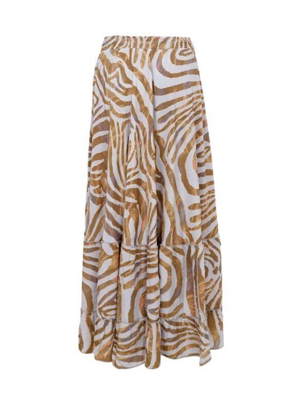 Black Colour - BCLuna Maxi Frill Skirt Zebra