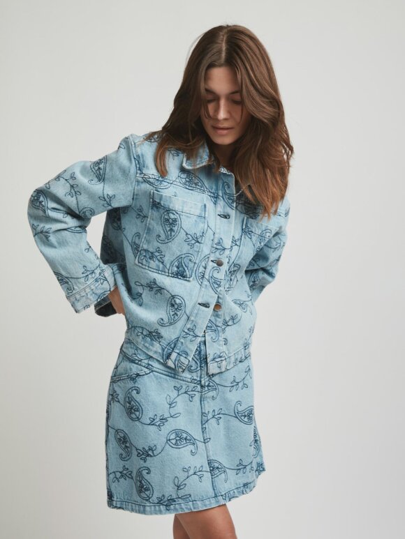 Neo Noir - Gabani Embroidery Denim Skirt