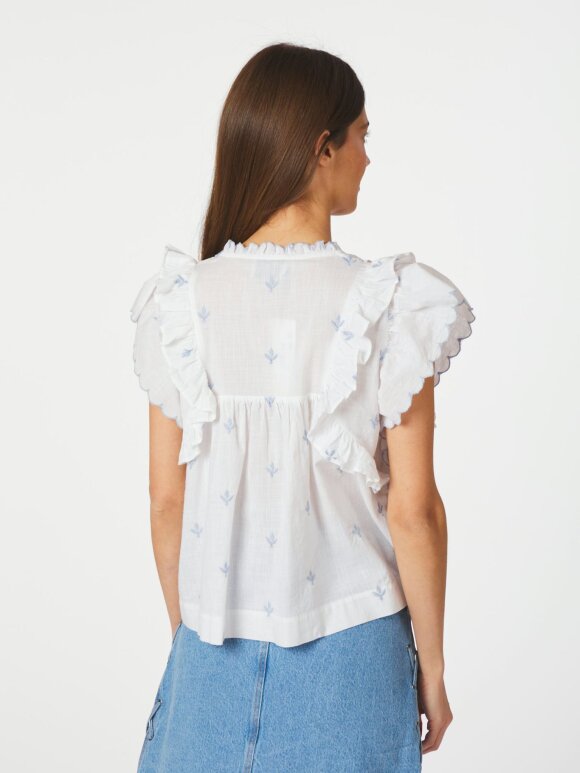 Neo Noir - Jayla Embroidery Top  White