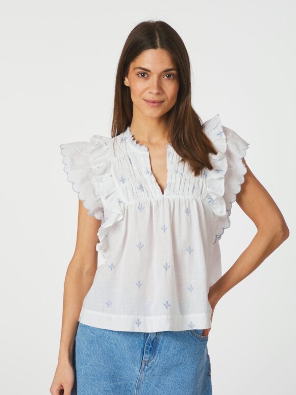 Neo Noir - Jayla Embroidery Top  White