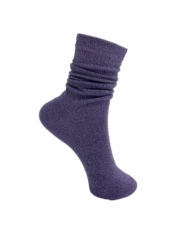 Black Colour - Lurex sock Lavender