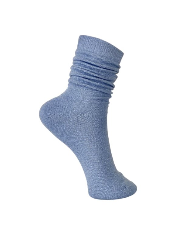 Black Colour - Lurex sock LT.Blue