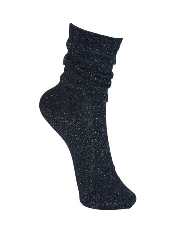 Black Colour - Lurex sock Navy