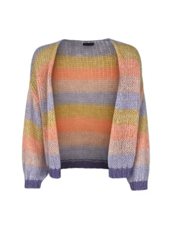 Black Colour - Filuca Stripe Knit Cardigan
