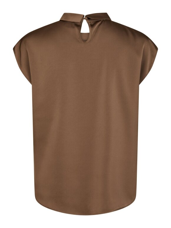 Neo Noir - Fleur Drapy Satin Blouse