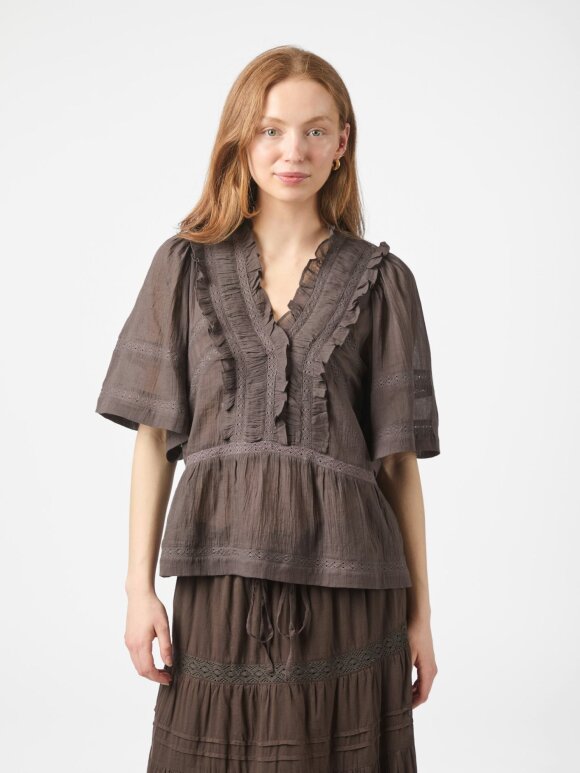 Neo Noir - Evienne s Voile Top Dark Brown