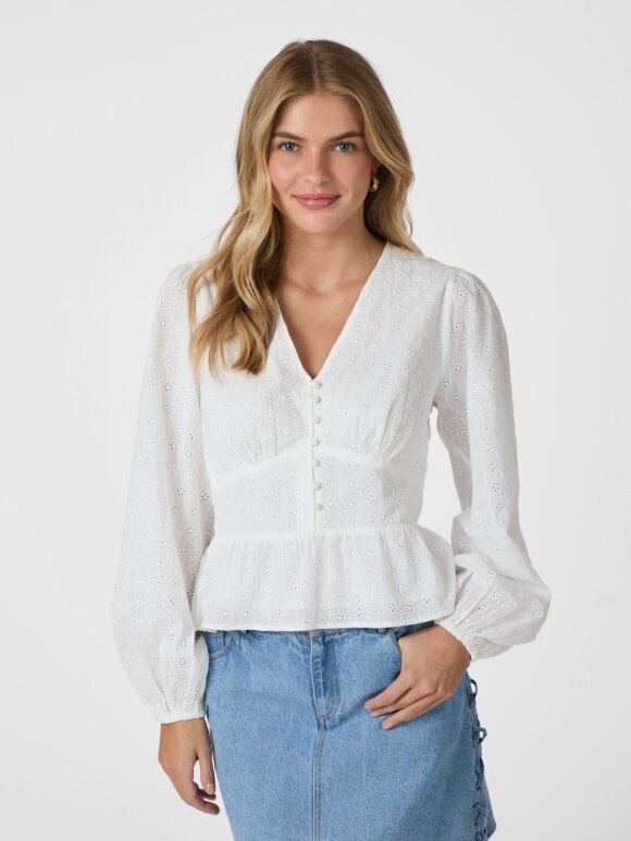 Neo Noir - Neroni Embroidery Blouse White