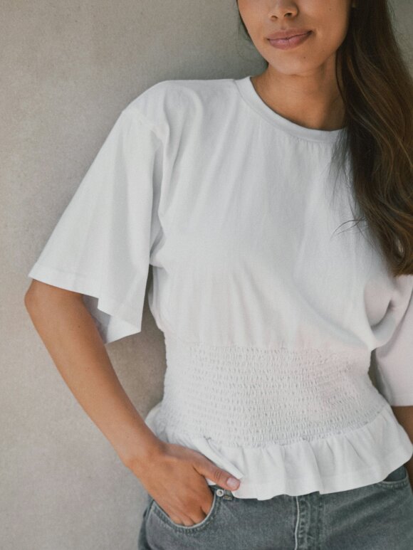 Neo Noir - Dray Boxy Smock tee White