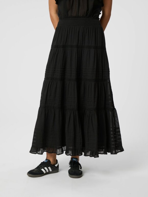 Neo Noir - Felicia S Voile skirt Black