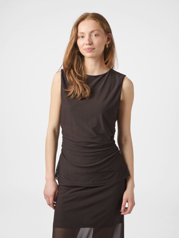Neo Noir - Liblana Mesh Top Dark Brown