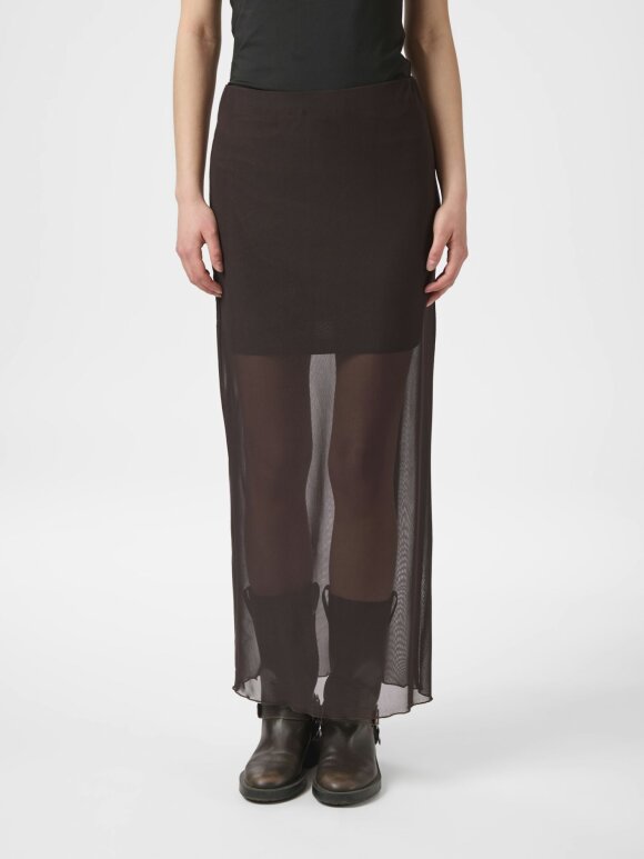 Neo Noir - Marlise Mesh Skirt Dark Brown