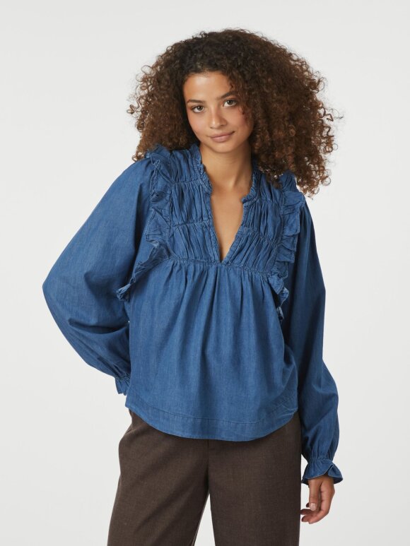 Neo Noir - Janis Denim Blouse Blue