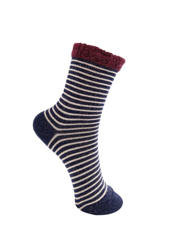 Black Colour - BCFlash Stripe Sock Navy