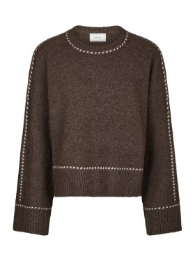 Neo Noir - Roeme Knit Stitch Blouse Brown