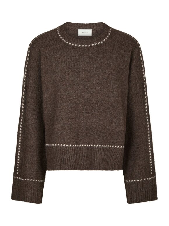 Neo Noir - Roeme Knit Stitch Blouse Brown
