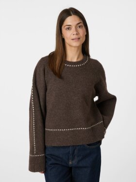 Neo Noir - Roeme Knit Stitch Blouse Brown