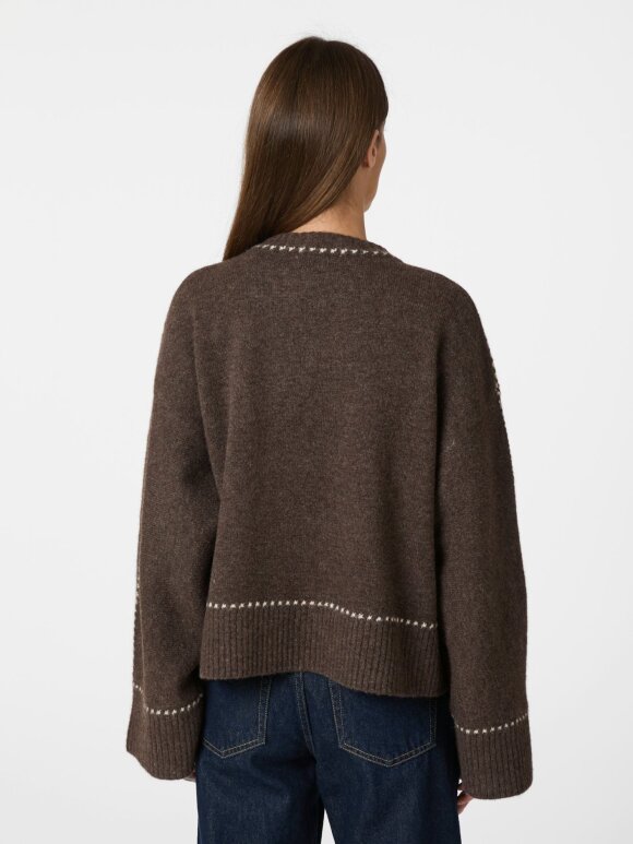 Neo Noir - Roeme Knit Stitch Blouse Brown