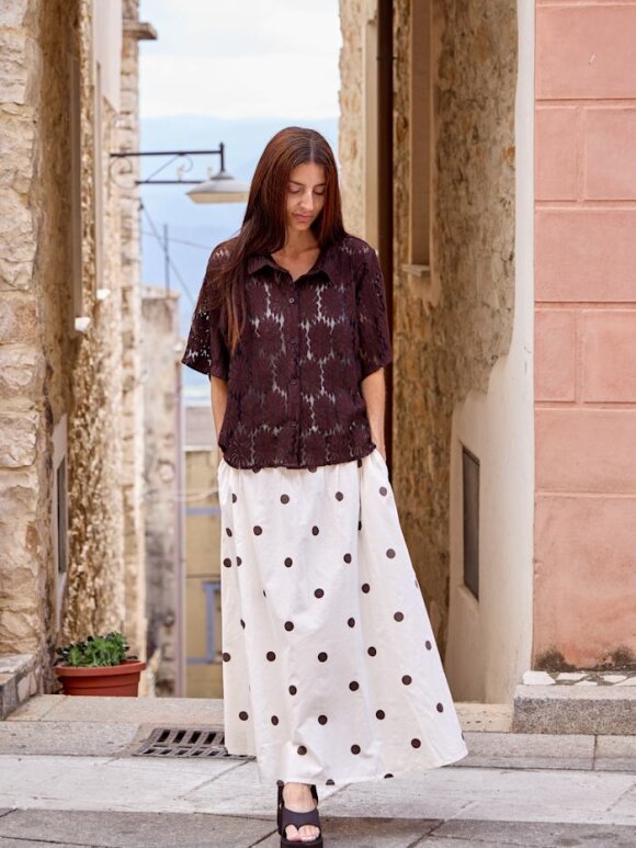 Black Colour - BCAbbie Skirt Coffee Dot