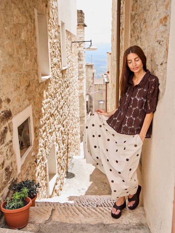 Black Colour - BCAbbie Skirt Coffee Dot