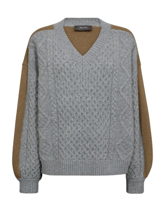 Mos Mosh - MMBeth Ottili V-Neck Knit Grey